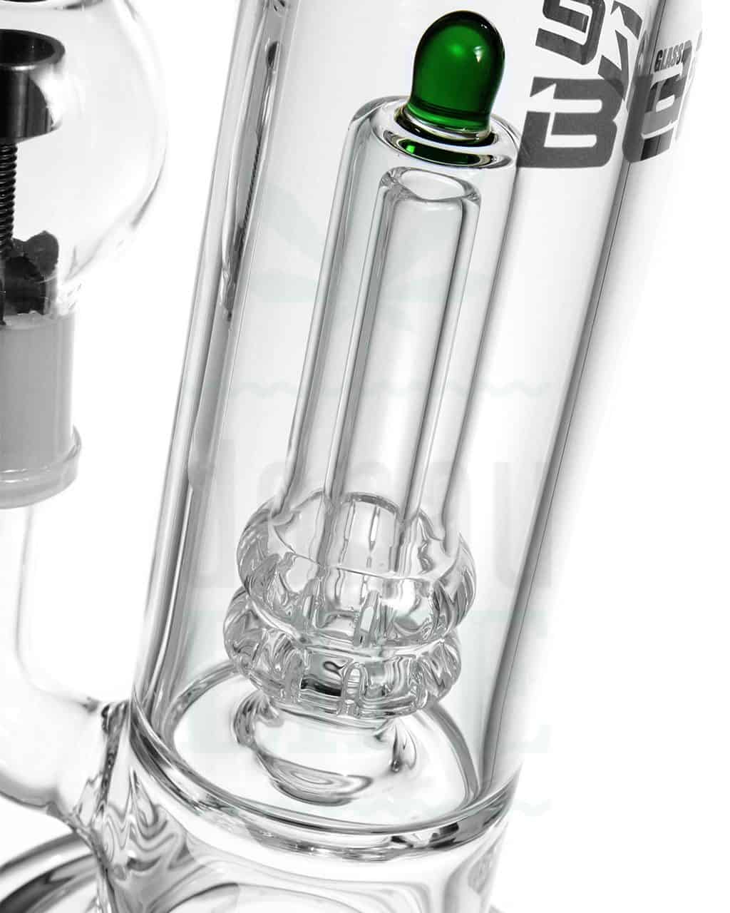 aus Glas BLAZE GLASS Dab Bong ‚Greenpoint‘ mit Kolbenperc | 30 cm