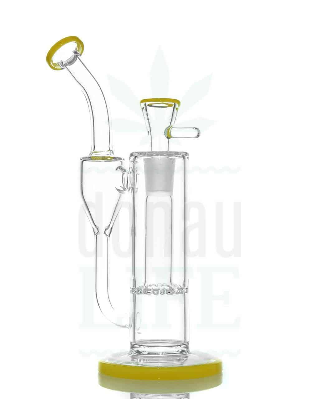 Bong Shop BLAZE GLASS Bubbler ‘Gold Fusion’ mit Scheibenpercolator 27 cm | gelb