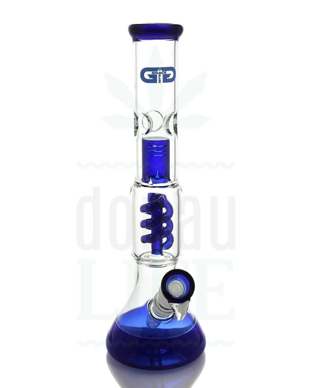 Bong Shop Grace Glass ‘Mr. Blue’ mit Spiralpercolator | 35 cm