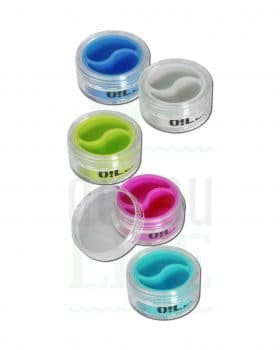 Storage OIL Black Leaf Tin with silicone insert various colours. Colours