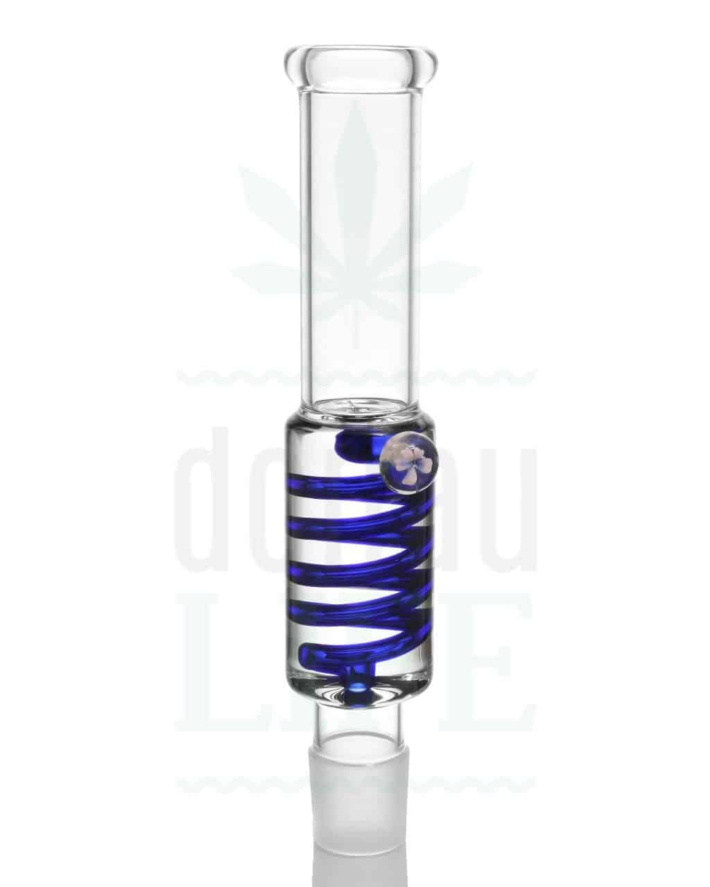 Bong Shop BLAZE GLASS Mundstück Kühlspirale ‘Kühle Brise’ blau