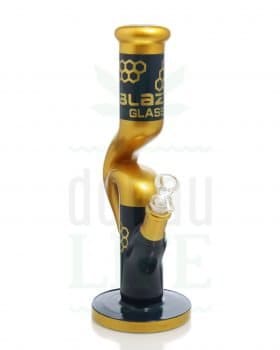 aus Glas BLAZE GLASS Zickzack Bong ‚Gold Honeypot‘ | 33 cm