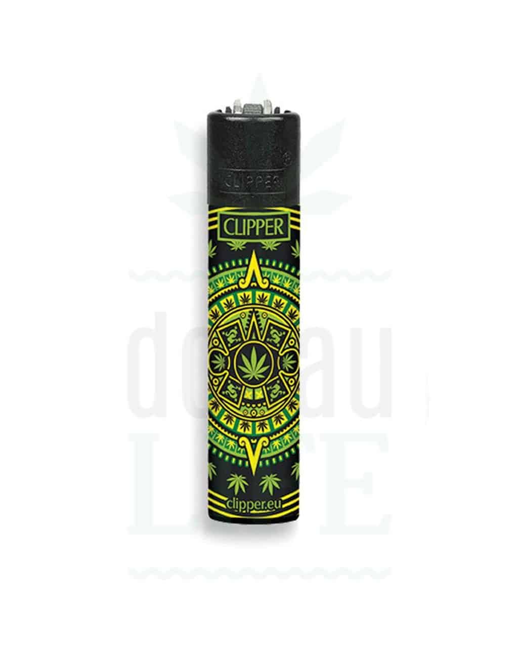Headshop CLIPPER Bong Feuerzeug ‘Azteken Weed’ | Design 1