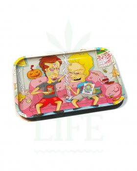 aus Metall DUNKEES Rolling Tray | ‚Dab of Dead‘