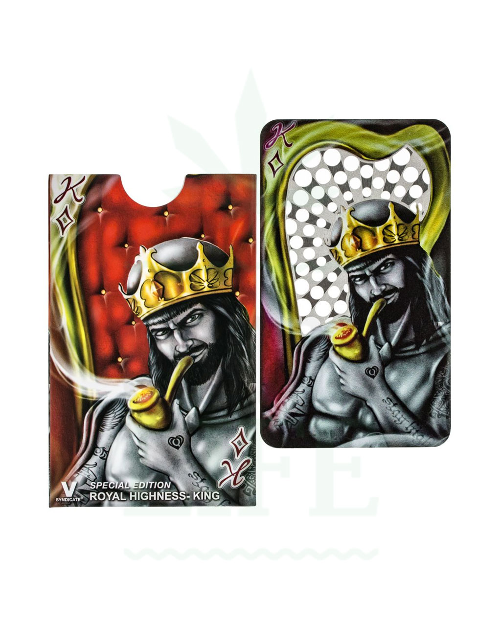 Edelstahl Grinder V SYNDICATE Grinder Card ‚Smoke King‘ | Kreditkarten Format
