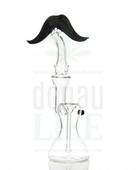 aus Glas Glasbubbler ‚Mustache‘  | 28 cm
