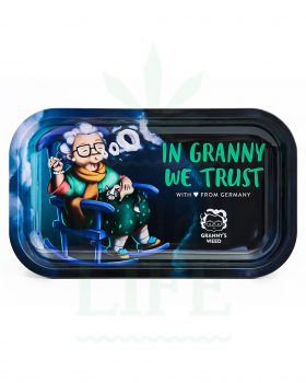 aus Metall GRANNY´S WEED Rolling Tray | ‚In granny we trust‘