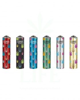 Headshop CLIPPER Micro Feuerzeug mit Metall Cover ‚Color Leafs‘