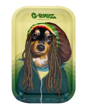 aus Metall G-ROLLZ Rolling Tray M | ‚Reggae Dog‘