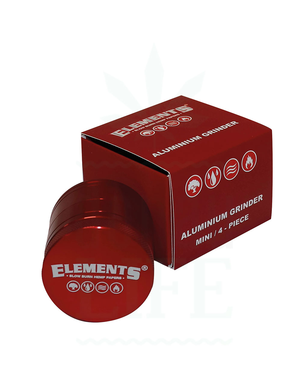 Headshop ELEMENTS Aluminium Grinder Rot | 38 – 61 mm