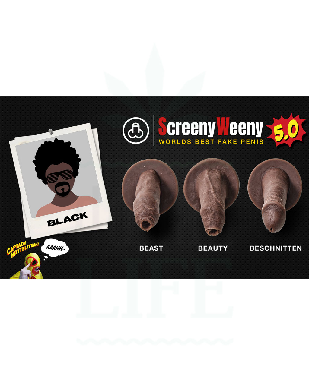 Headshop CLEAN U Screeny Weeny 5.0 Black | Fake Penis