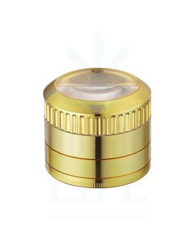 4-teilig CHAMP HIGH Metall Grinder ‚Goldlupe‘ gold | Ø 50 mm