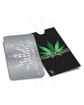 Edelstahl Grinder V SYNDICATE Grinder Card ‚Amsterdam Leaf‘ | Kreditkarten Format