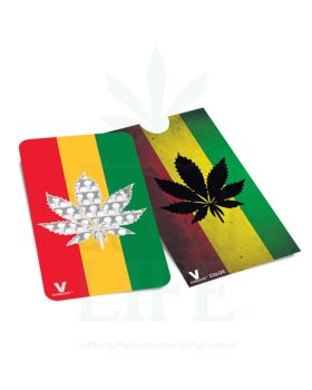Edelstahl Grinder V SYNDICATE Grinder Card ‚Rasta Leaf‘ grün | Kreditkarten Format