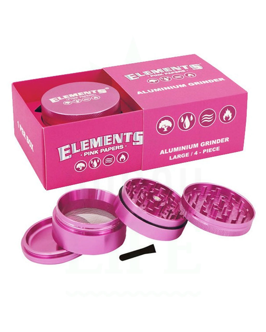 Headshop ELEMENTS Aluminium Grinder Pink | 61 mm