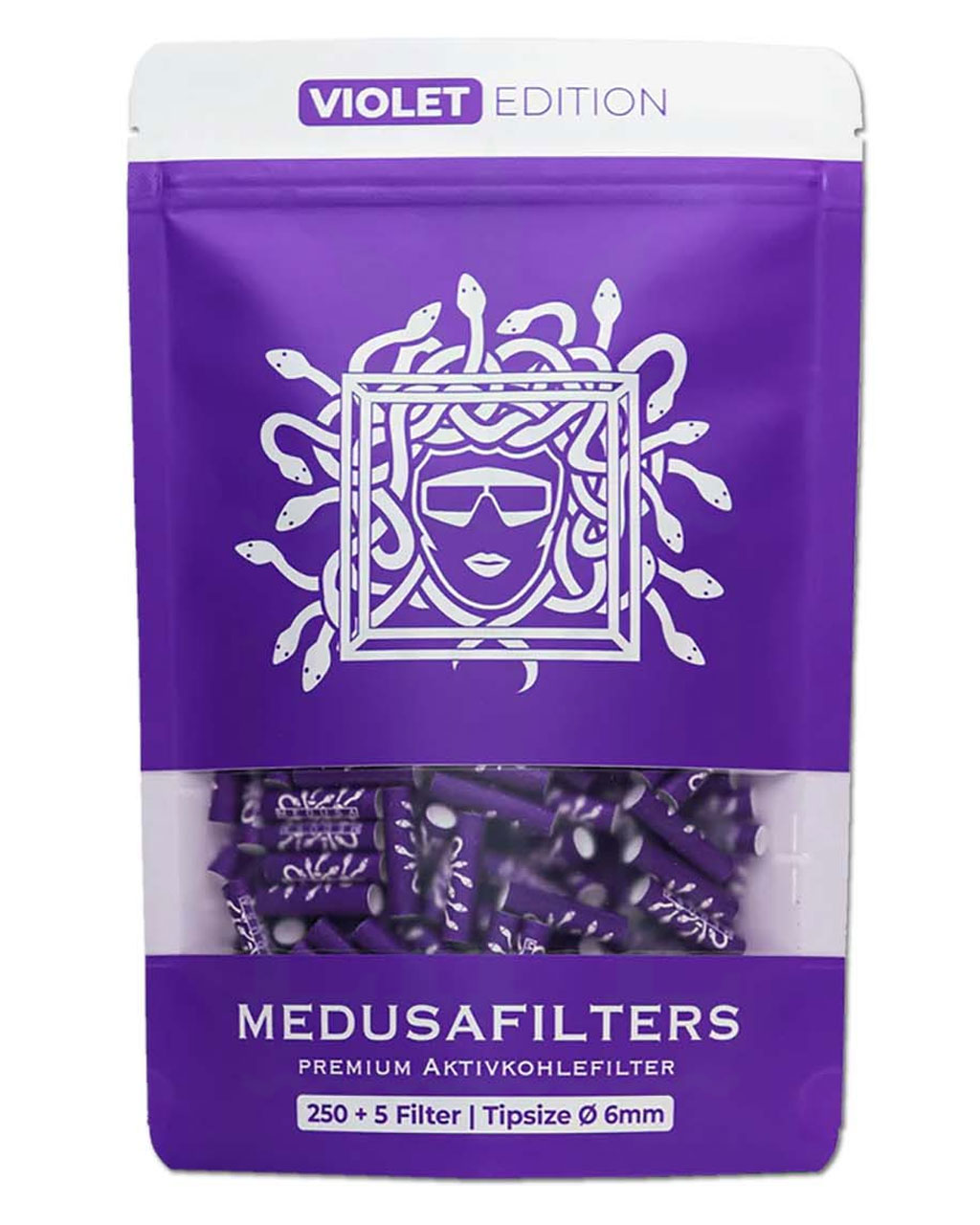 Filter & Aktivkohle MEDUSA FILTERS Aktivkohlefilter 6 mm ‘Violet Edition’ | 250 Filter
