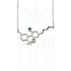 Fashion Sterling Silver THC Molecule Halskette 48 cm | Pink Stones