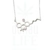 Fashion Sterling Silver THC Molecule Halskette 43 cm | Pink Stones
