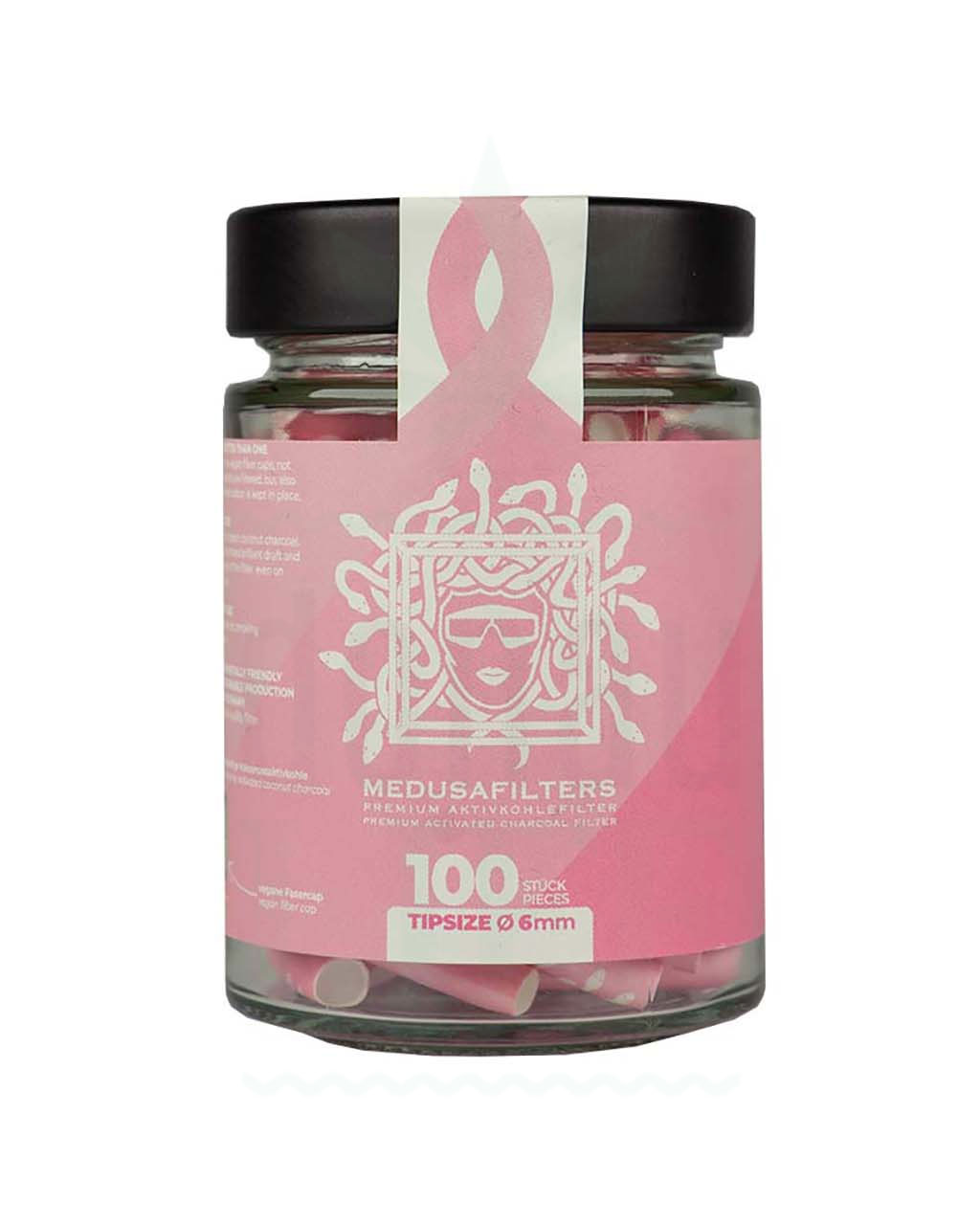 Filter & Aktivkohle MEDUSA FILTERS 6 mm ‘Rosé Edition’ | 100 Aktivkohlefilter im Glas