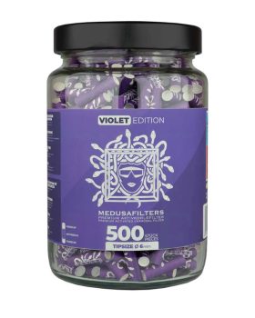 Aktivkohlefilter MEDUSA FILTERS 6 mm ‘Violet Edition’ | 500 Aktivkohlefilter im Glas