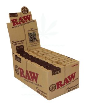 Populære mærker RAW Classic Single Wide Papers + Tips | 50 ark