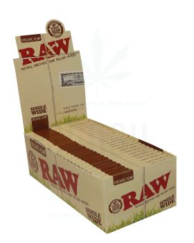 aus Hanf RAW Organic Hemp Single Wide Papers | 50 Blatt