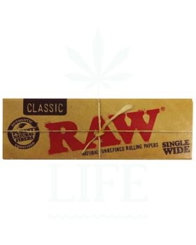 Populære mærker RAW Classic Single Wide Papers | 50 ark