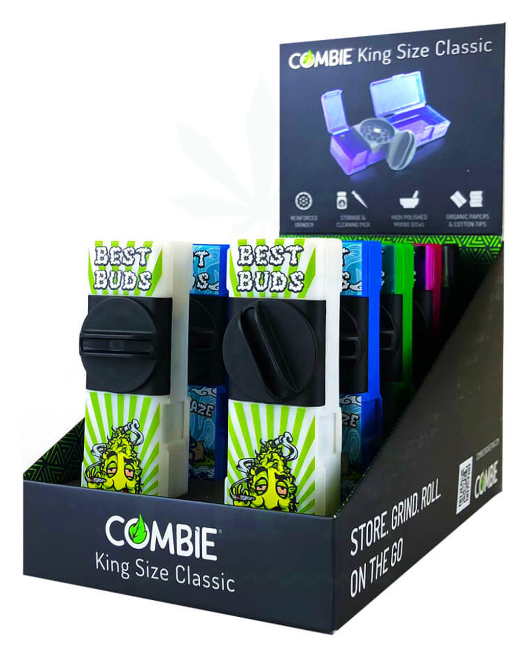 Headshop COMBIE Papers + Tips + Grinder ‘Best Buds’ | All in 1 Rolling Kit